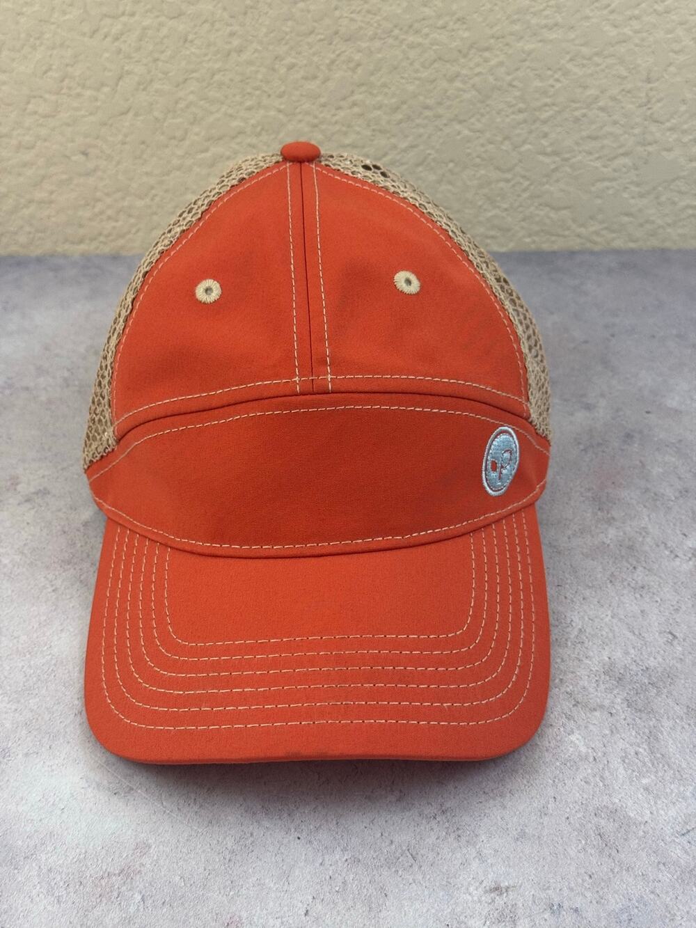 Pistil Snapback Trucker Hat Orange and Tan Adjustable